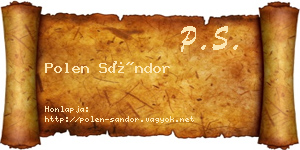 Polen Sándor névjegykártya